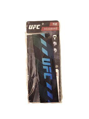 Suddora UFC Neon Stripe Tie Headband Brand New NIP MMA Sweatband Black Blue